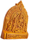 A beautifully handcrafted wooden wall hanging of Goddess Durga, featuring intricate details, ideal for home decor and spiritual ambiance