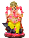 Eco-friendly water-soluble Ganesha idol made from natural clay, perfect for Ganesh Chaturthi celebrations, featuring vibrant colors and traditional design.