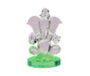 Elegant handmade glass Ganesha idol, a beautifully crafted showpiece ideal for altars or car dashboards, radiating divine charm and intricate detail.