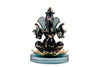 Elegant handmade glass Ganesha idol, weighing 450g, ideal for altars or car dashboards, showcasing intricate craftsmanship and divine beauty