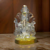 Elegant handmade resin Ganesha idol with a crystal finish, perfect for enhancing office and car dashboard decor, symbolizing wisdom and prosperity."