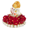 Elegant Lord Ganesha idol made of resin, measuring 8.9 cm x 8.9 cm x 8.9 cm, symbolizing prosperity and wisdom, ideal for home and car decor.