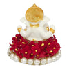 Elegant Lord Ganesha idol made of resin, measuring 8.9 cm x 8.9 cm x 8.9 cm, symbolizing prosperity and wisdom, ideal for home and car decor.