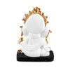 Handcrafted marble Ganesha statue (10.1 x 7 x 5 cm) symbolizing wisdom and prosperity, perfect for home altar or office desk.
