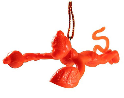 Handmade plastic idol of Lord Hanuman in a dynamic flying pose, ideal for car hanging or altar decor, symbolizing strength and devotion in Hinduism.