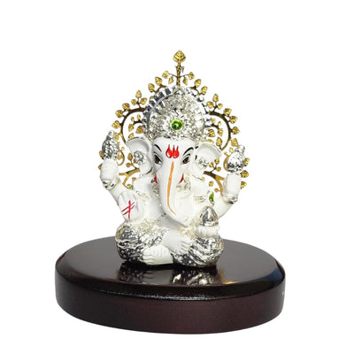 Handmade Ganesha idol in resin for car dashboards, symbolizing wisdom and prosperity, perfect for enhancing your driving experience.
