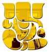 Golden 3D Acrylic Mirror Wall Sticker of Lord Ganesha, ideal for home decor and honoring Hinduism, made from lightweight acrylic.