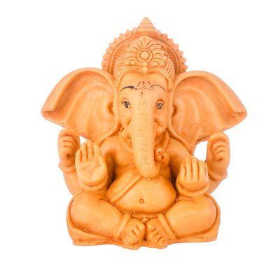 Handmade Ganesha idol in resin for car dashboards, symbolizing prosperity and protection during travel. Compact and stylish design.