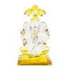 A beautiful handcrafted glass Ganesha idol, measuring 5 cm x 5 cm x 9 cm, ideal for car dashboards or home altars