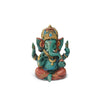 A beautifully crafted 600g resin Ganesha idol, designed as a showpiece, ideal for home altars and car dashboards, showcasing vibrant colors.