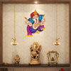 Large Ganesha peel and stick wall sticker showcasing vibrant colors, ideal for enhancing home decor with a touch of Hindu culture.