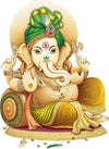 A colorful Ganesha wall sticker featuring intricate designs, ideal for home decor that celebrates Hindu deities and the Hindu faith.