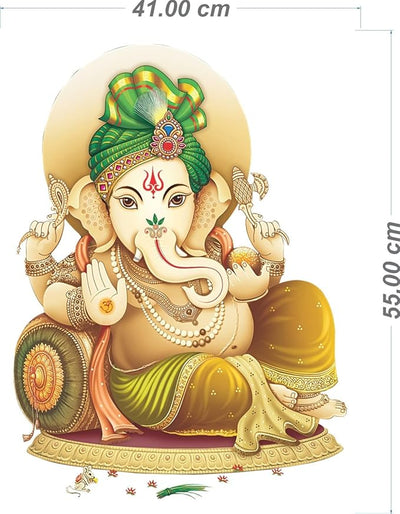 A colorful Ganesha wall sticker featuring intricate designs, ideal for home decor that celebrates Hindu deities and the Hindu faith.
