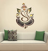 Multicolor Ganesha wall sticker made from durable PVC vinyl, measuring 60x60cm, showcasing the Hindu deity in an elegant design.