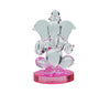 A beautifully crafted Ganesha idol made of glass, featuring intricate details, ideal for display on a car dashboard or altar.