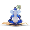 Handcrafted Glass Ganesha Idol, 300 grams, perfect for car dashboard or home altar, measuring 8.5 cm x 6.5 cm x 6.5 cm