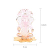 Handmade glass Ganesha idol, 6.5x5x4 cm, ideal for car dashboard or home altar, symbolizing blessings and prosperity.
