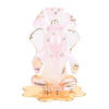 Handmade glass Ganesha idol, 6.5x5x4 cm, ideal for car dashboard or home altar, symbolizing blessings and prosperity.