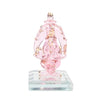 Handcrafted glass Ganesha idol, 6.5x5x5 cm, 300 grams, ideal for car dashboard or home altar, symbolizing wisdom and prosperity.