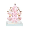 Handcrafted glass Ganesha idol, 6.5x5x5 cm, 300 grams, ideal for car dashboard or home altar, symbolizing wisdom and prosperity.