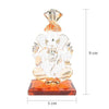 Handcrafted 300g Glass Ganesha Idol, 5cm x 5cm x 9cm, perfect for car dashboard or home décor, showcasing intricate details and spiritual charm.