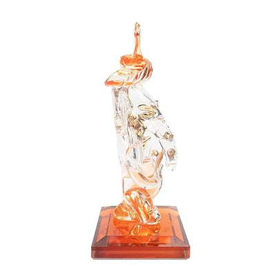 Handcrafted 300g Glass Ganesha Idol, 5cm x 5cm x 9cm, perfect for car dashboard or home décor, showcasing intricate details and spiritual charm.