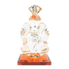 Handcrafted 300g Glass Ganesha Idol, 5cm x 5cm x 9cm, perfect for car dashboard or home décor, showcasing intricate details and spiritual charm.