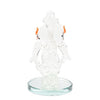 Handmade glass Ganesha statue, perfect for car dashboard or home decor, 300g, 4.5cm x 4.5cm x 7.5cm, representing prosperity and divine blessings.
