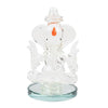 Handmade glass Ganesha statue, perfect for car dashboard or home decor, 300g, 4.5cm x 4.5cm x 7.5cm, representing prosperity and divine blessings.