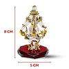Handmade glass Ganesha statue, 8x5 cm, perfect for car dashboard or home altar. Symbolizes wisdom, prosperity, and divine blessings.