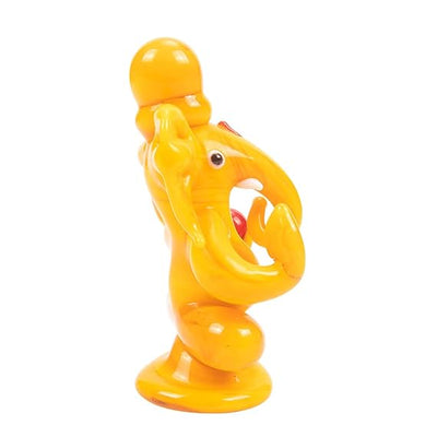 Handmade glass Ganesha statue, 8x5 cm, ideal for car dashboard or home altar. Symbolizes wisdom, success, and divine blessings.