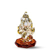 Handcrafted glass Ganesha statue, 8x5 cm, perfect for car dashboard or home altar. Symbolizes wisdom, prosperity, and divine blessings.