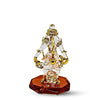 Handcrafted glass Ganesha statue, 8x5 cm, perfect for car dashboard or home altar. Symbolizes wisdom, prosperity, and divine blessings.