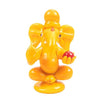 Handmade glass Ganesha statue, 8x5 cm, ideal for car dashboard or home altar. Symbolizes wisdom, success, and divine blessings.