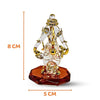 Handcrafted glass Ganesha statue, 8x5 cm, perfect for car dashboard or home altar. Symbolizes wisdom, prosperity, and divine blessings.