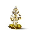 Handcrafted glass Ganesha statue, 8x5x5 cm, ideal for home altar or car dashboard. Symbolizes wisdom, prosperity, and good fortune