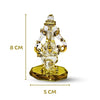 Handcrafted glass Ganesha statue, 8x5x5 cm, ideal for home altar or car dashboard. Symbolizes wisdom, prosperity, and good fortune