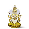 Handcrafted glass Ganesha statue, 8x5x5 cm, ideal for home altar or car dashboard. Symbolizes wisdom, prosperity, and good fortune