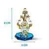 Handcrafted glass Ganesha statue, 8x5x5 cm, ideal for home altar or car dashboard. Symbolizes wisdom, prosperity, and good fortune