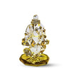 Handcrafted glass Ganesha statue, 8x5x5 cm, ideal for home altar or car dashboard. Symbolizes wisdom, prosperity, and good fortune