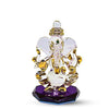 Handcrafted glass Ganesha statue, 8x5x5 cm, perfect for home altar or car dashboard. Symbolizes wisdom, prosperity, and good fortune.