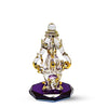 Handcrafted glass Ganesha statue, 8x5x5 cm, perfect for home altar or car dashboard. Symbolizes wisdom, prosperity, and good fortune.