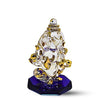 Handcrafted glass Ganesha statue, 8x5 cm, ideal for car dashboard or home altar. Symbolizes wisdom, prosperity, and divine blessings.