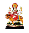 Handmade Goddess Durga Devi Idol statue in golden finish, ideal for puja, home altar, and decor, symbolizing strength and purity