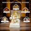 Handmade Goddess Durga marble dust idol, beautifully crafted for home decor, puja rooms, and office desks, embodying strength and spirituality