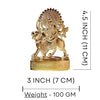 Handcrafted metal statue of Goddess Durga Mata, showcasing intricate detailing and a golden finish, ideal for pooja rooms and spiritual decor.