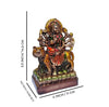 Handmade resin statue of Goddess Durga riding a lion, intricately designed, ideal for home or altar decor, symbolizing strength and divine power