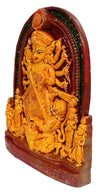 Terracotta idol of Goddess Durga, depicting the Mahishasuramardini battle, intricately crafted, perfect for home decor or puja