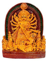 Terracotta idol of Goddess Durga, depicting the Mahishasuramardini battle, intricately crafted, perfect for home decor or puja