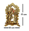 Gold oxidized metal Radha Krishna idol, intricately crafted with elegant details, ideal for home decor, altar, or as a thoughtful gift.